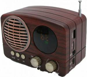 CMiK MK-616BT Retro Επιτραπέζιο Ραδιόφωνο Επαναφορτιζόμενο με Bluetooth και USB Καφέ