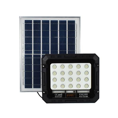 Στεγανός Ηλιακός Προβολέας LED 100W Ψυχρό Λευκό 6500K IP66